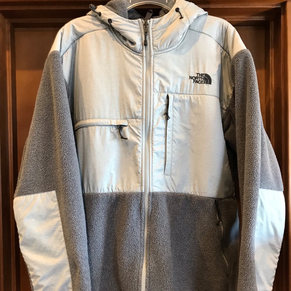 Gray Zip Up Hooded Denali The North Face Fleece XL